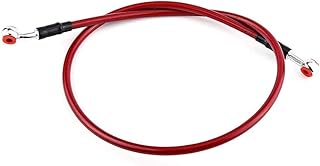 Keenso Motorrad Bremsleitung, Universal 45cm/ 90cm Motorrad Bremsschlauch Kraftstoff Schlauch Edelstahl Geflochten Bremsle...