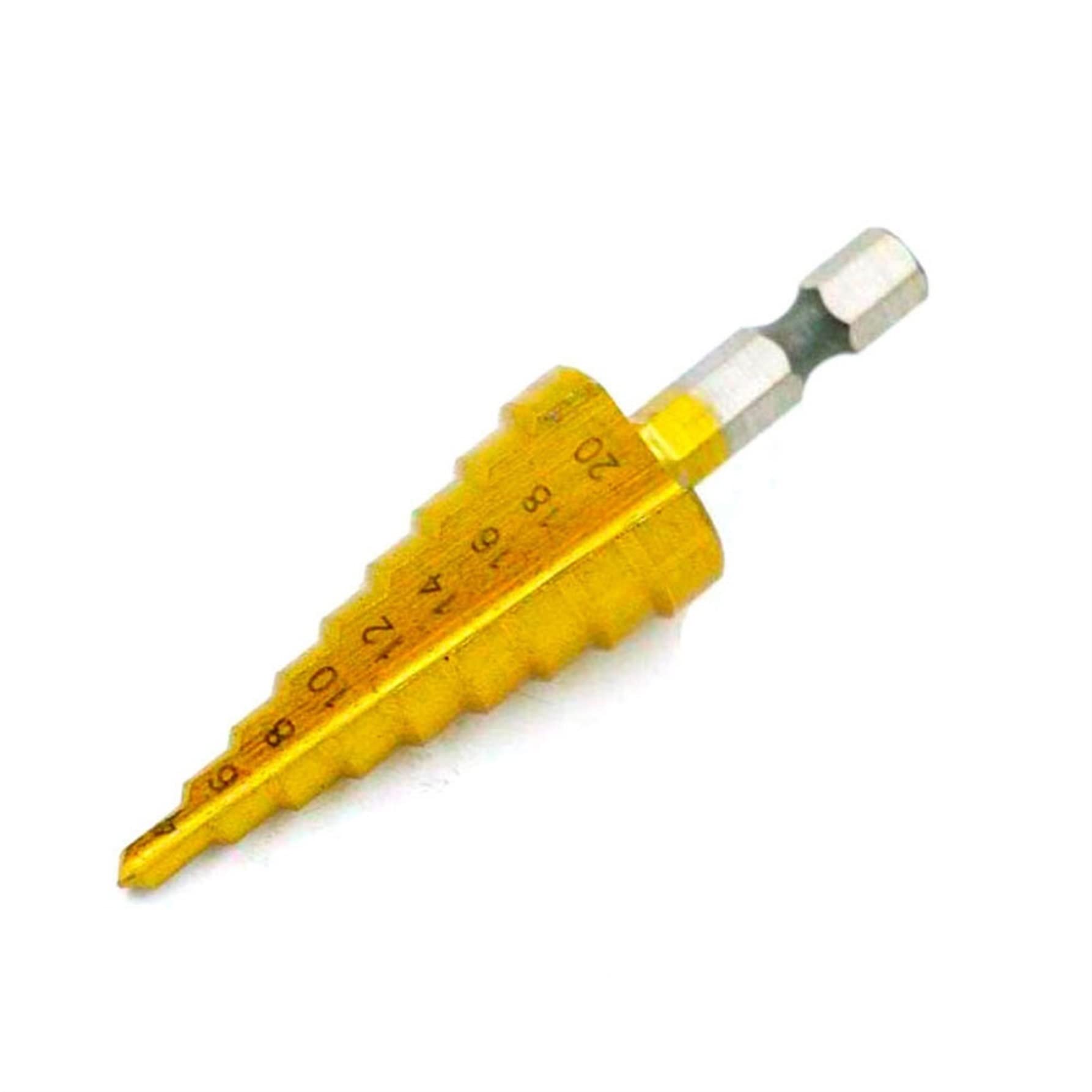 TRYLTBE L-Y 4-20mm Large HSS Steel Step Cone Drill Countersink Titanium Bit Set Hole L-yun