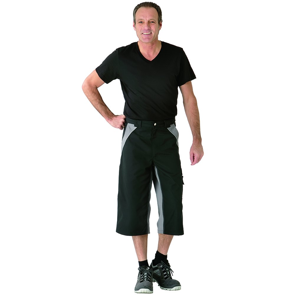 Planam Pantalón 3/4 "Plaline, Talla XXL, en Negro/Zinc Unisex Adulto