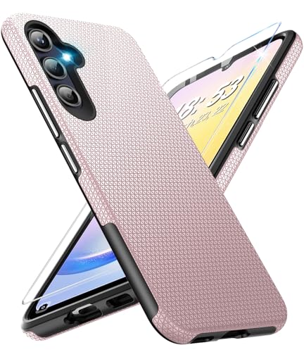 Coque Samsung A56 5G antichoc silicone rose avec protège-écran