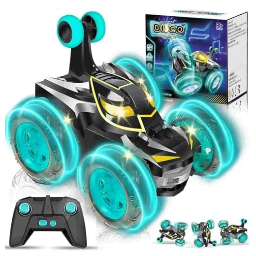 Kids Toys Bat RC Car for Boys 4-7 - Cool Bat Monster Remote Control Crawler Toy 360° Flip Fast Stunt & 4WD Light Up Wheel - Fun Boy Gift Idea for Birthday Chirstmas Stuff Age 3 4 5 6 7 8