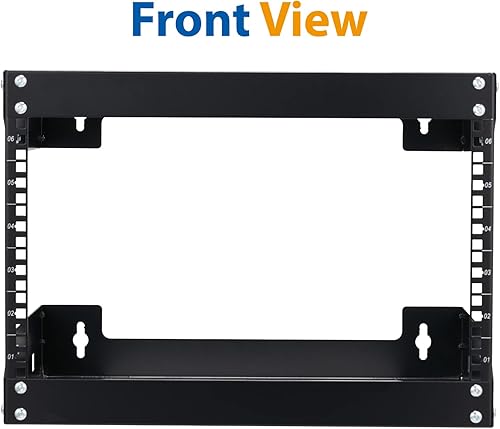 Miniatura 3 de 6U Montaje en Pared Rack Marco Abierto 19 Pulgadas Equipo de Servidor Gabinete de Red 18 pulgadas Profundidad Negro por Tedgetal