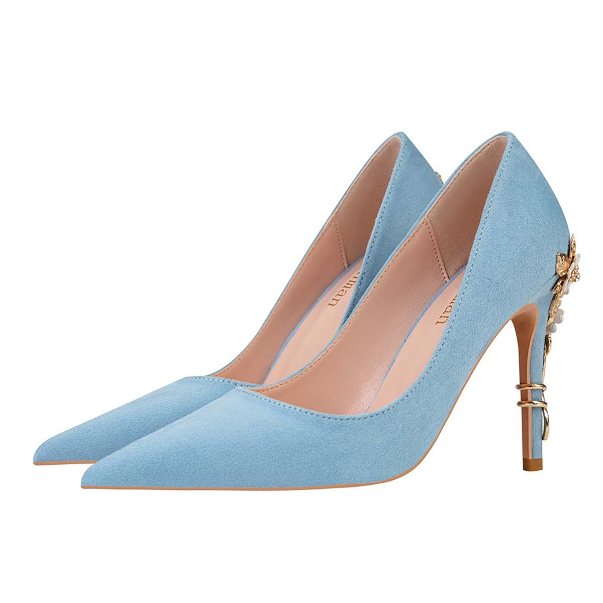 JOEupin Zapatos de tacón alto para mujer, zapatos de tacón alto, puntiagudos, con punta cerrada, zapatos de vestir clásicos