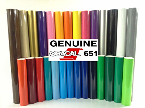 Oracal 651 Multi-Colored Vinyl Solvent-Based Adhesive-Backed Calendared Wrap Decals W/ Yellow Multi-Purpose Squeegee (12" X 5Ft, Brown) #TOP1