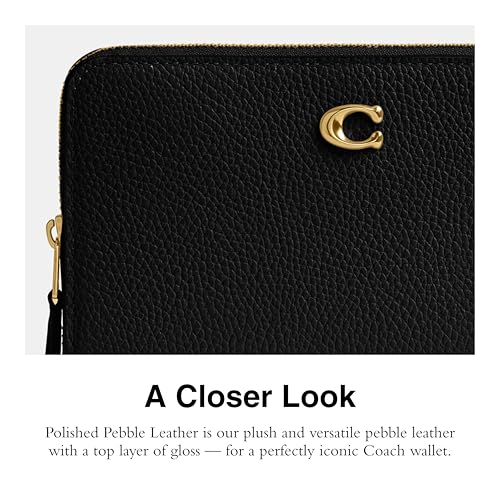 Coach Polished Pebble Leather Medium Zip Around Wallet4