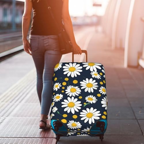 Housse de protection en polyester blanc Small motif marguerites lavable