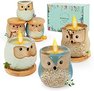Kinforse Scented Candles Sets Gifts for Women, Birthday Gifts for her, Presents for Women,Owl Gifts for Women, 6 Pack Novelty Women Gifts Aromatherapy Candle Bulk Gift Owl Candles