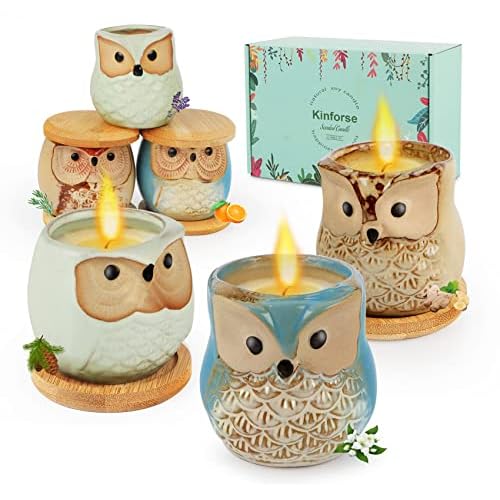 Luxury Scented Candle Gift Set for Women – 6-Piece Whimsical Owl-Themed Birthday Gifts for Her, Enchanting Aromatherapy Presents for Women, Thoughtful Anniversary for Best Friend, Mom, Wife