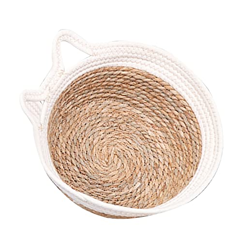 Ninho de Gato Cama Corda de Algodão Portátil Grande Espaço Respirável 2 Orelhas de Gato Elegante Tec