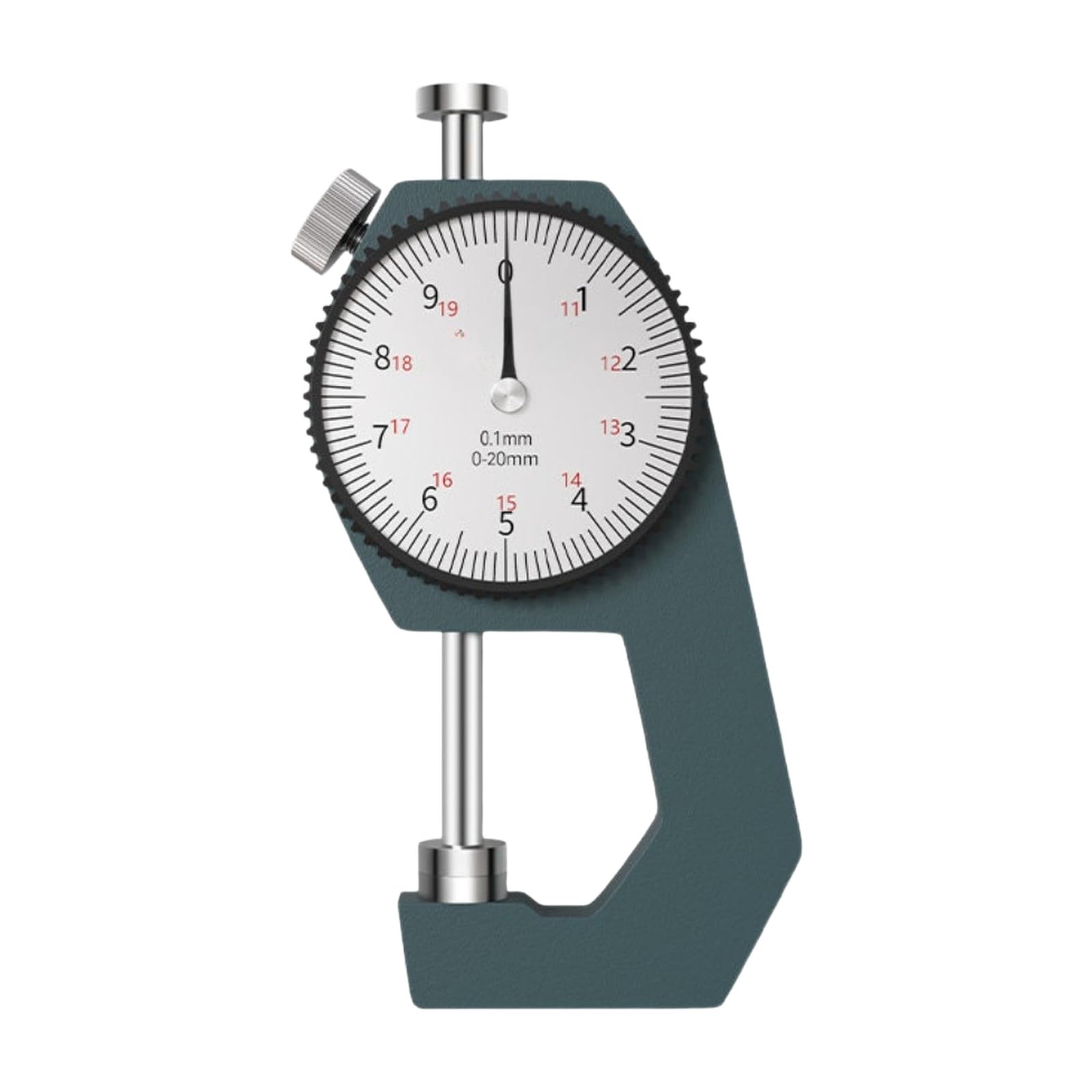 Medidor de espesor digital, con puntas dobladas, medición de 0 a 20 mm, for trabajos de instalación y manualidades(Portable Dial 0-20 Flat Tip-B)