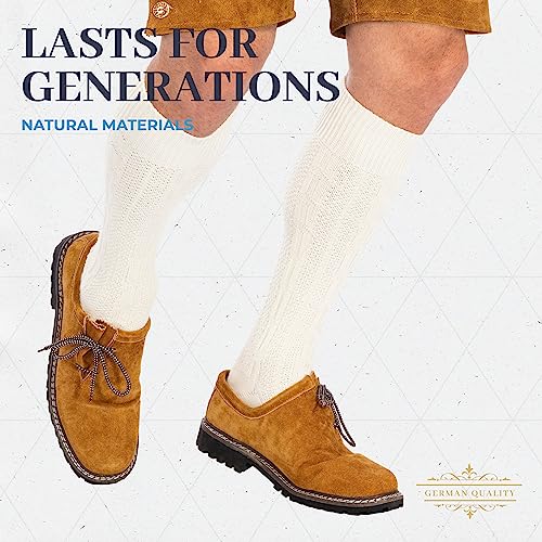 Image of BAVARIA TRACHTEN Lederhosen Boots - Haferl Authentic German Shoe for Oktoberfest Outfit - Real Leather Dark Brown