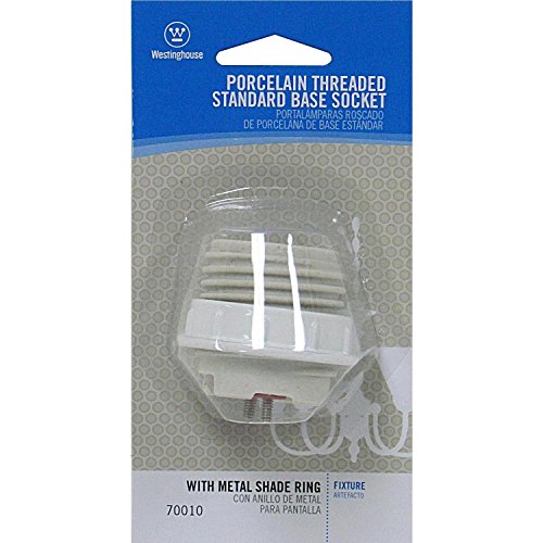Westinghouse Lighting 7001000 Porcelain Threaded Socket With Metal Shade Ring, White #TOP1
