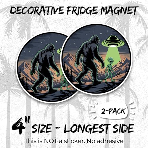 Magnetos decorativos Bigfoot UFO 4 pulgadas pack 2 miniatura 2