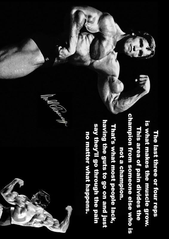 Inspirational Motivational Quote Sign Poster Print Picture Arnold Schwarzenegger signed SPORTS,LIFE,BOXING, CYCLING, ATHLETICS, BODYBUILDING (A1 594 x 841mm)
