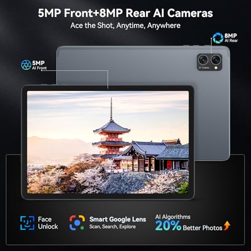 Image of Tablet 2026 Android 16 Tablet, 10 Inch Tablet with 24GB RAM 256GB ROM (2TB Expandable), Octa-Core Android Tablet with Gemini AI, Widevine L1, 5000mAh, 2in1 Tablet with Keyboard, Mouse & Pen