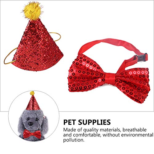 KESYOO Chapéu de Aniversário para Animais de Estimação E Gravata Borboleta Bonito Reutilizável para