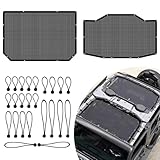 Mesh Roof JL Sunshade Top Cover for 2018-2023 Jeep Wrangler JL JLU 4XE 4 Door, UV Protection & Heat Reduction, Durable Polyester Sun Shade 2/4 Door Black