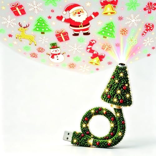Christmas Tree Projector Light, USB Powered Holiday Projector