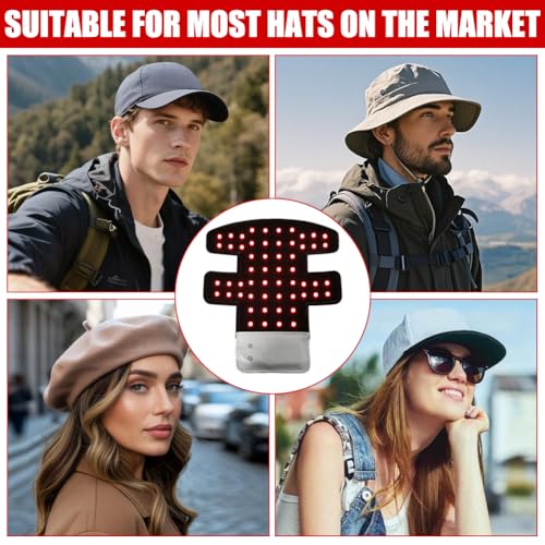 Rotlicht Haare LED Cap, 660nm+450nm+850nm Rotlichtlampe Haarwachstumskappe mit 4 Modi, Abnehmbarem Rotlicht Panel, Red Light Therapy Haare Anti-Haarausfall, Einstellbare Größe Cap für Männer/Frauen