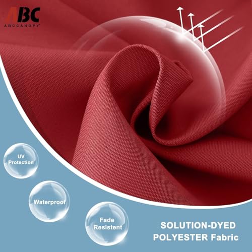 Image of ABCCANOPY Durable Solar Led Patio Umbrellas with 32LED Lights 11FT (Burgundy)