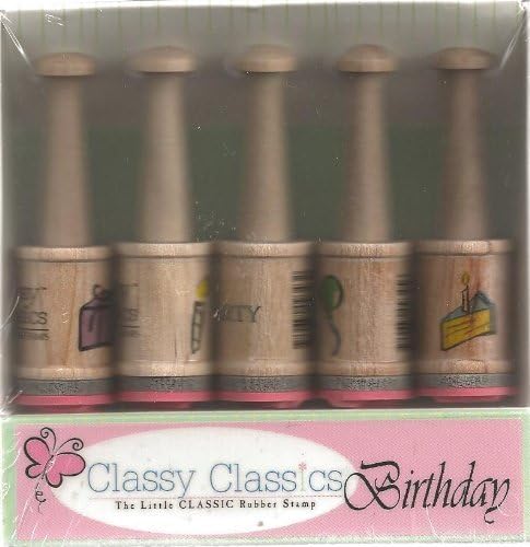 Birthday Wood Mounted Peg Rubber Stamp Set (9286)