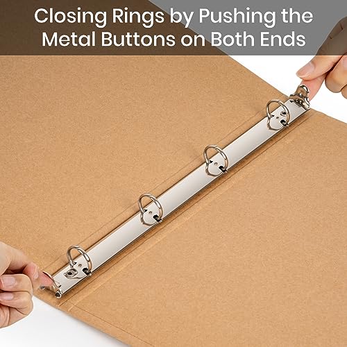 2er Pack A4-Ordner Kraftpapier, Ringbuch, 4-Ring-Mechanik Mit 20 mm Durchmesser, Aktenordner Briefordner Büroordner