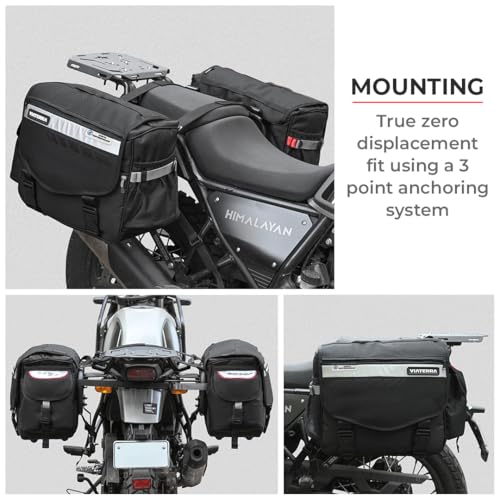 ViaTerra 100% Waterproof Leh Motorcycle Saddlebags for Straight exhausts (70 LTR) | Inclusive of Inner Waterproof Liner + Outer rain/dust Cover - Image 4 thumbnail