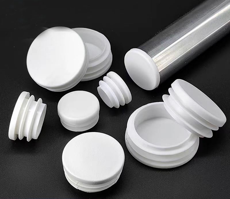 Rubber Pipe Cover,Plug Hole,8pcs White Round Furniture Hardware Leg Tips Rubber Table Chair Leg Caps Replacement Tips Multipurpose Feet(76mm)