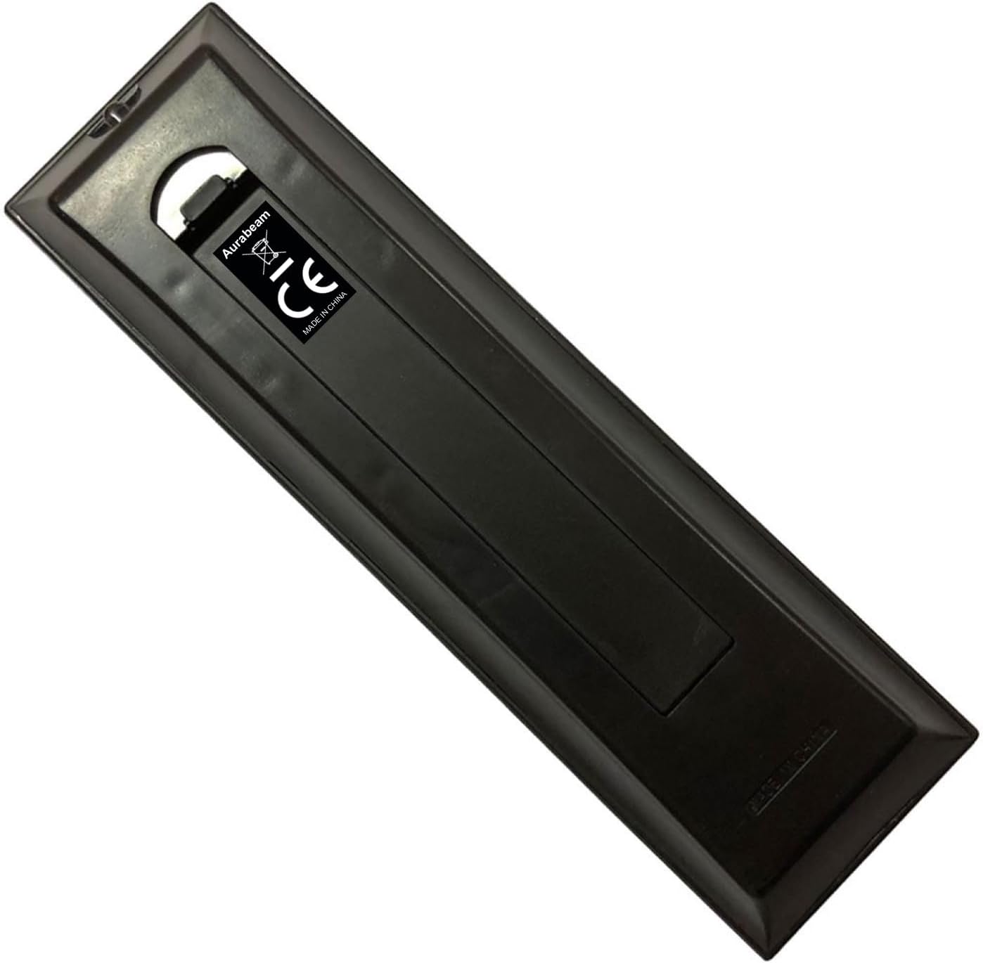 Back view of the Aurabeam remote control showing battery compartment