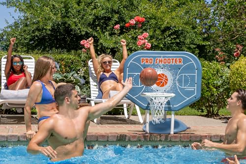 Poolmaster Pro Shooter Poolside Basketball Hoop Set for Swimming Pool Games