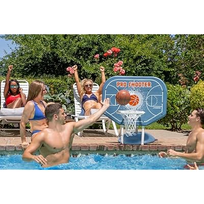 Poolmaster Pro Shooter Poolside Basketball Hoop Set for Swimming Pool Games