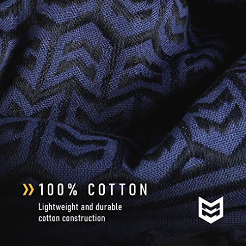 Mission Made Shemagh Tactical Military Keffiyeh Scarf Shawl Neck Head Wrap 100% Cotton (Blue/Black) #TOP3
