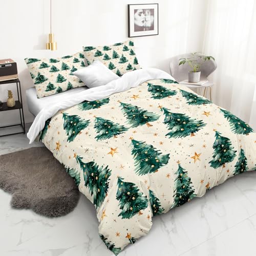 BJCJGGL Bettwäsche 155x220 GrüNer Weihnachtsbaum Bettwäsche-Set mit...