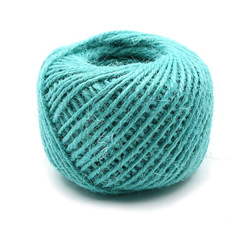 2 mm Jute Zwirngarn 54 Meter Hanf Seil Kordel für Hochzeit Craft Geschenkverpackungen 54 Yards türkis Cover