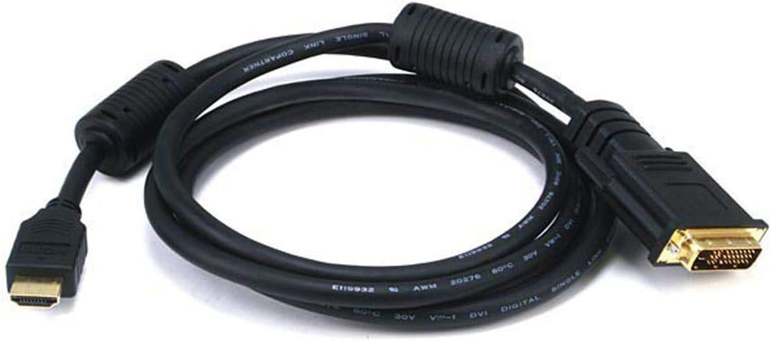 HDMI to DVI-D Dual Link M1-D (P&D) Cable - 28AWG, 6 Feetm Black