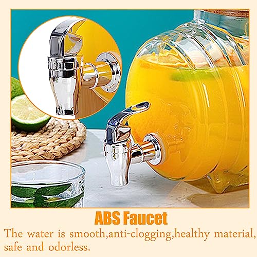 Image of Glass Beverage Dispenser with Handle & Tap - Large Mason Jar Style Drink Dispenser for Juice, Lemonade, Infused Water and Cocktails
