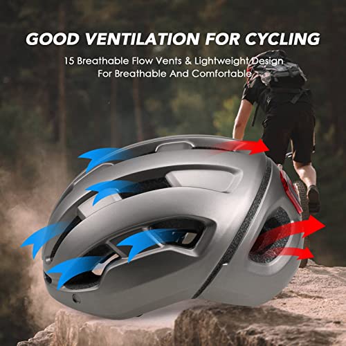 Breathable Cycling Helmet With Rear Light Magnetic Goggles Women Men Lightweight Safety Helmet Bike Helmet #TOP4