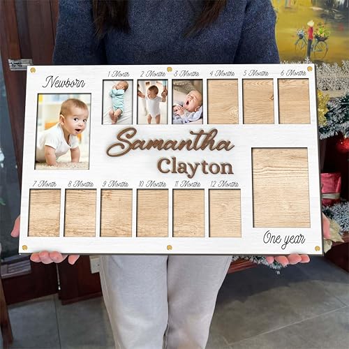 V-DECORPARKS My First Year Photo Frame - Baby Picture Frame, 12 Month Picture Frame For Baby First Year