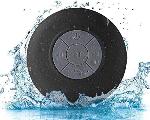 WYNCO Shower Speaker Bluetooth Waterproof Portable, Built-in Microphone, Solid Suction Cup, 4hrs Play Time (Black)