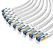 Produktbild CSL - 10 x 0,25m 25cm CAT 8.1 Netzwerkkabel Flach 40 Gbits Baumwollmantel LAN Kabel Patchkabel CAT 8 Gigabit RJ45 Ethernet Cable 40000 Mbits Geschwindigkeit Flachbandkabel Verlegekabel Cat 6 Cat 7