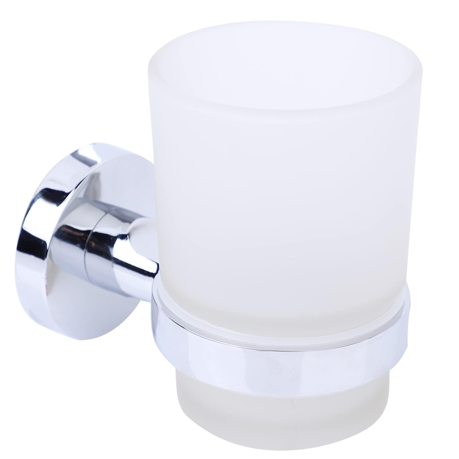 Gobelet brosse à dents en verre mural fini le lavabo encombré