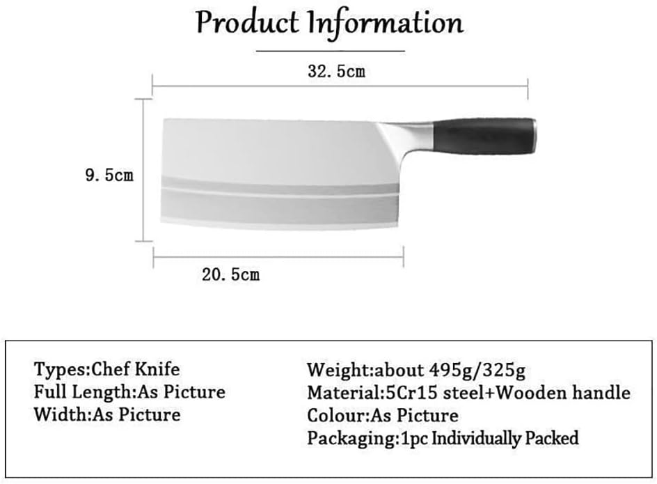 Meat Cleaver Knife, Kitchen Chef Knife Professional 5cr15 Stainless Steel Kitchen Knife Wooden Handle Chopper Slicer For Home Cooking Cleaver Knife (Color : Knife A)