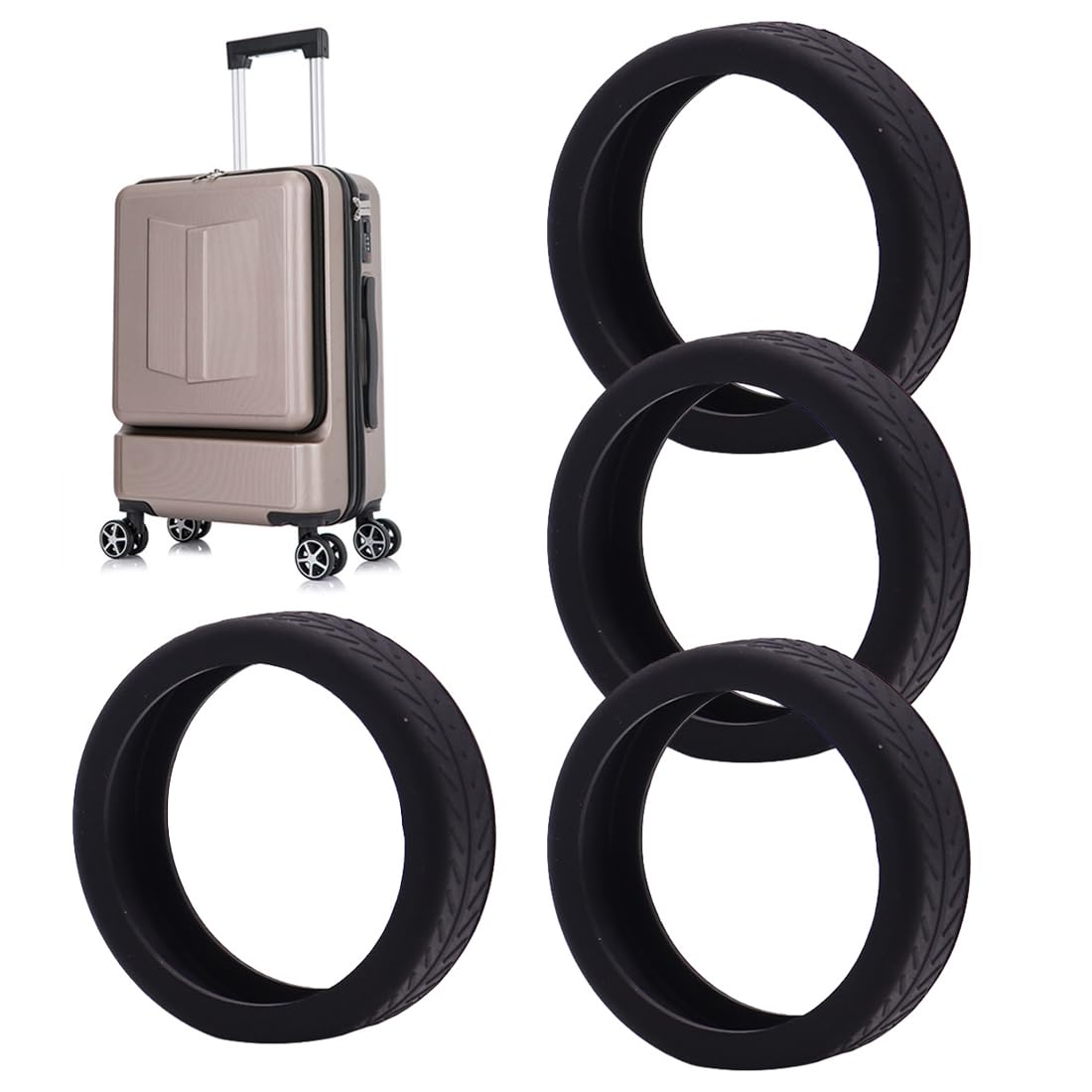 10 Pezzi Copriruota per Valigia Copriruota per Bagagli in Silicone Riduce Il Rumore Ruota per Valigia Copertura Ruote per Valigia per la Maggior Parte Delle Ruote 5-8cm Accessori per Bagagli Nero
