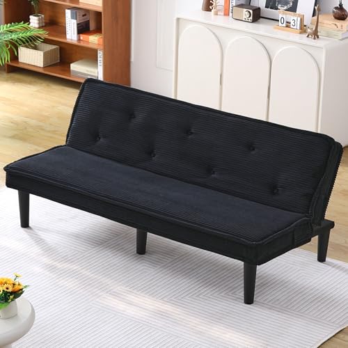 Zentrava 66'' Futon Sofa Bed, Convertible Corduroy Recliner Sleeper Sofa