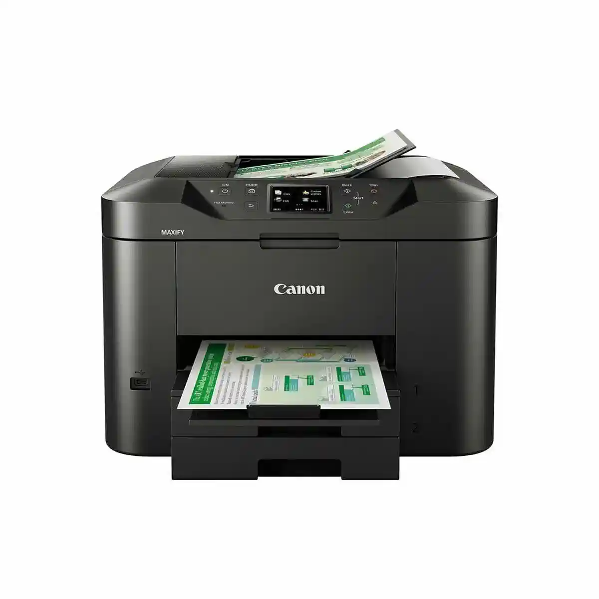 Canon MAXIFY MB2750 Tintenstrahldrucker 4-in-1 Multifunktionsgerät DIN A4 (Drucker, Scanner, Kopierer, Fax, ADF, 600x1200 DPI, WLAN, 24/15,5 ISO-Seiten/Min., Duplexdruck, 500-Blatt-Kassette) schwarz