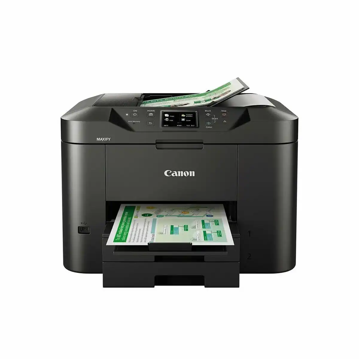 Canon MAXIFY MB2750 Tintenstrahldrucker 4-in-1 Multifunktionsgerät DIN A4 (Drucker, Scanner, Kopierer, Fax, ADF, 600x1200 DPI, WLAN, 24/15,5 ISO-Seiten/Min., Duplexdruck, 500-Blatt-Kassette) schwarz