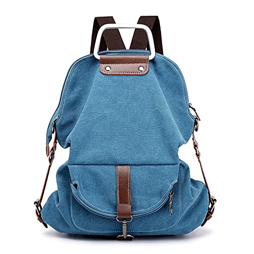 Sac à bandoulière en toile de qualité supérieure bleu style vintage M