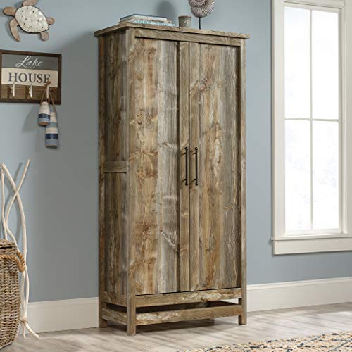 Sauder Granite Trace Storage Cabinet, L: 35.2" X W: 16.26" X H: 71.97", Rustic Cedar Finish #TOP6