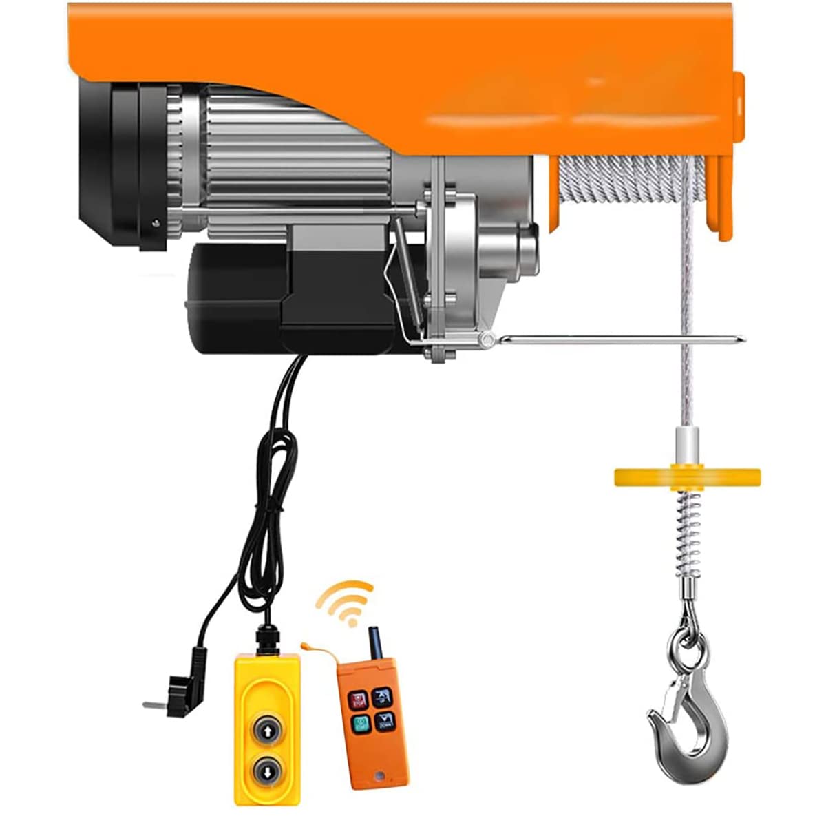 SATUREY Paranco Elettrico, Mini Gru con Telecomando Wireless, Strumento di Sollevamento Elettrico Carrello Elevatore per Commerciale/Casa/Magazzino/Garage,600w,12m