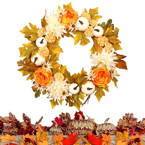 Couronne pour porte d'entrée décoration d'automne 45 cm pour halloween et noël
